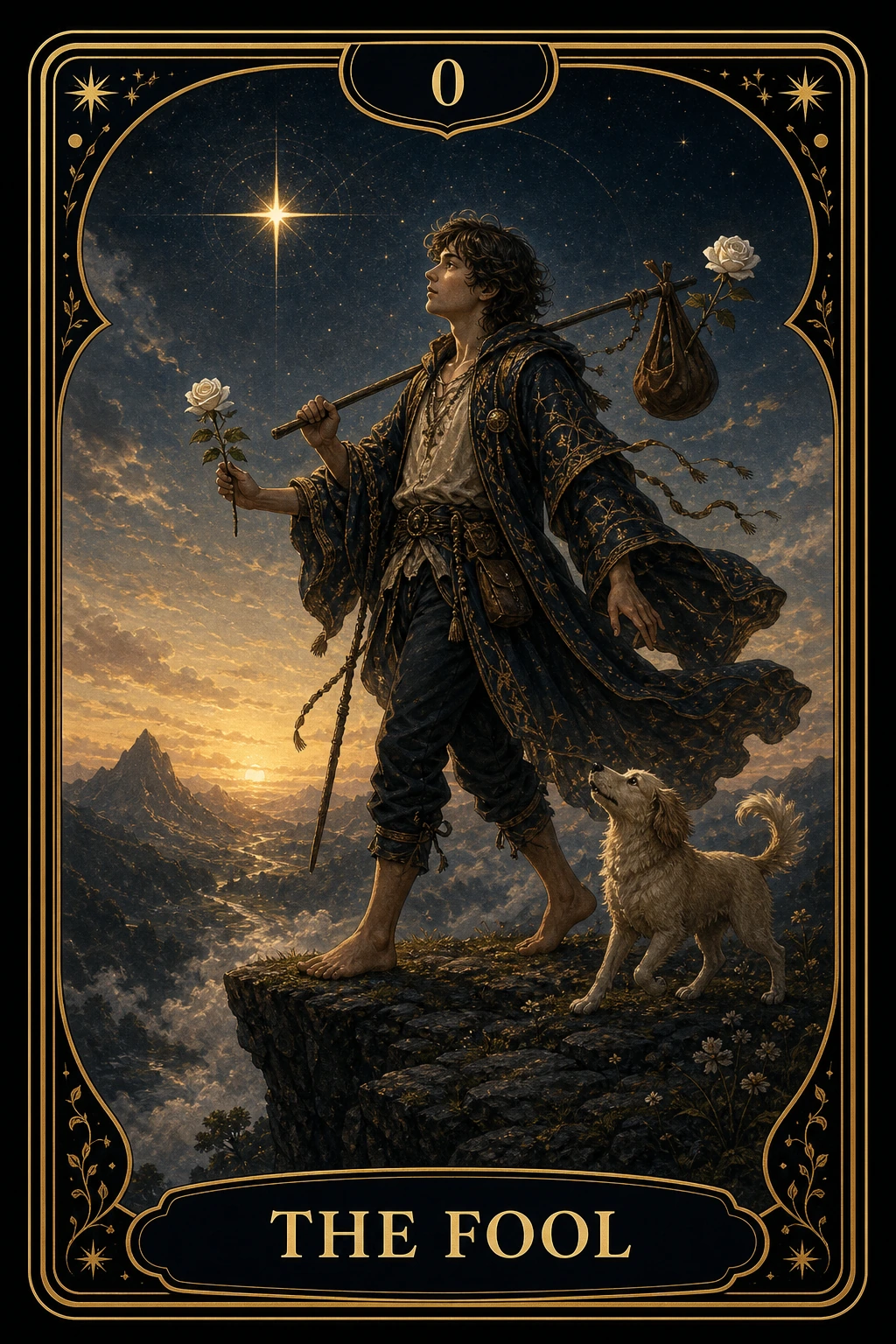 The Fool tarot card illustration