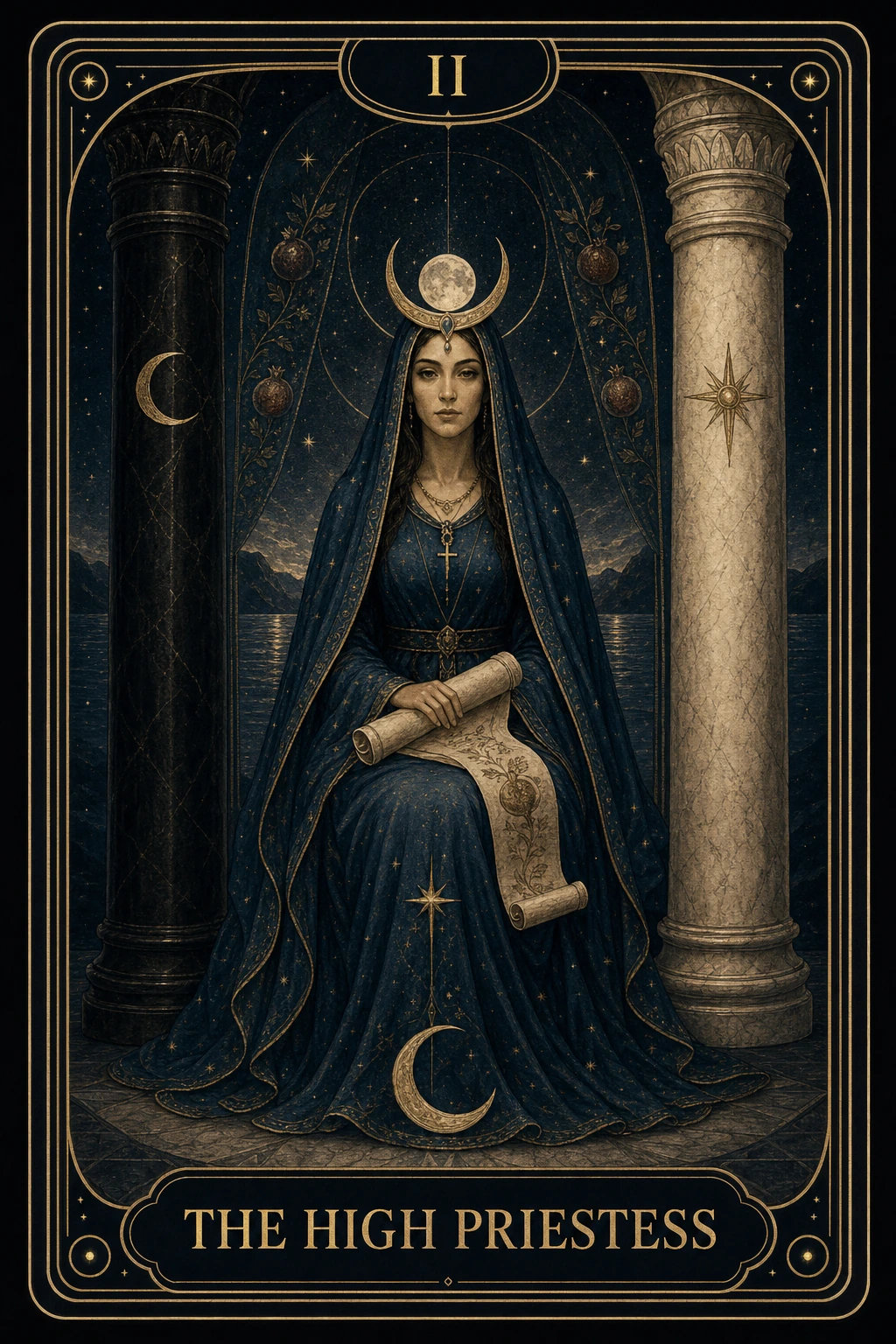 The High Priestess tarot card illustration