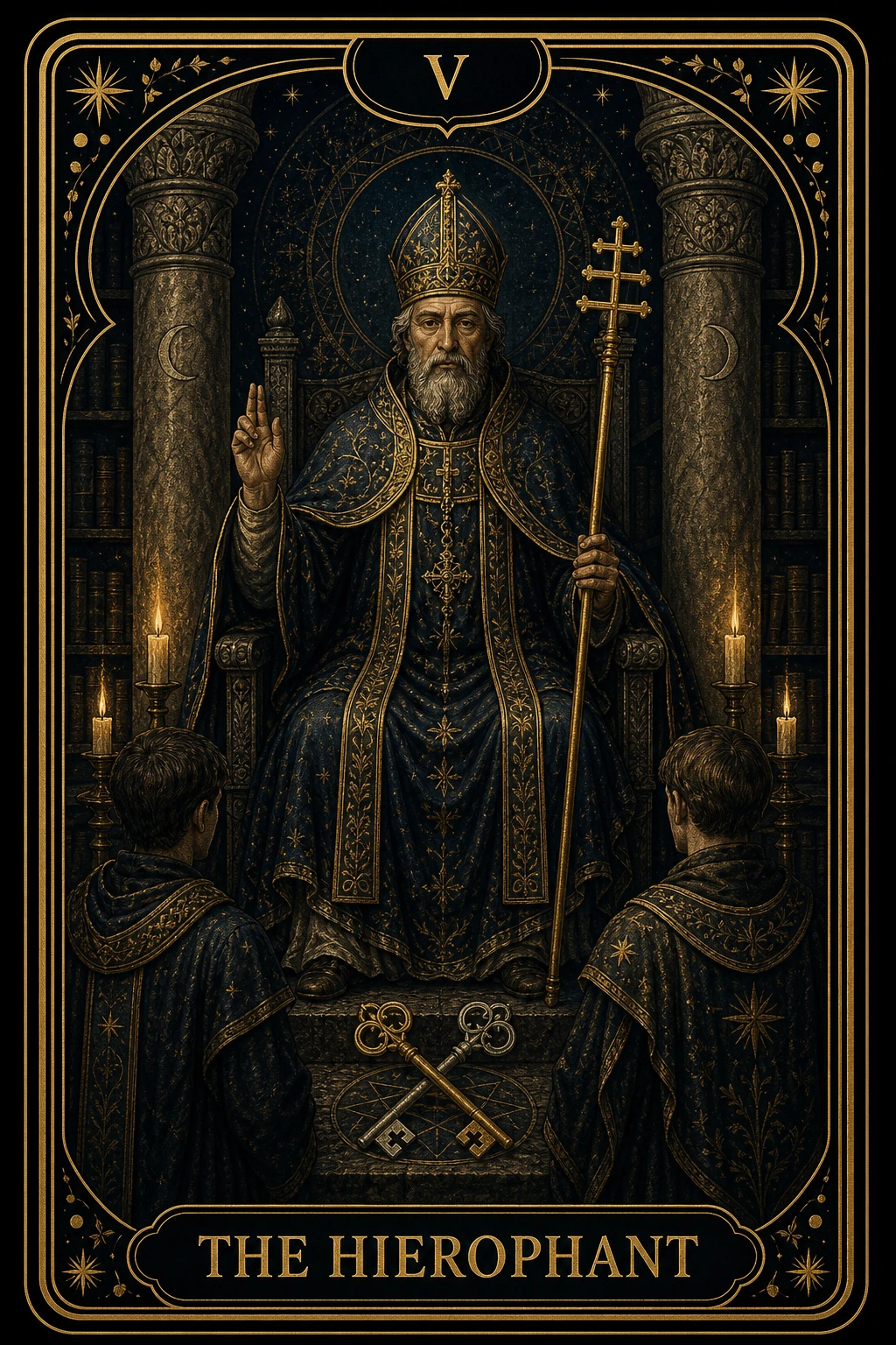 The Hierophant tarot card illustration