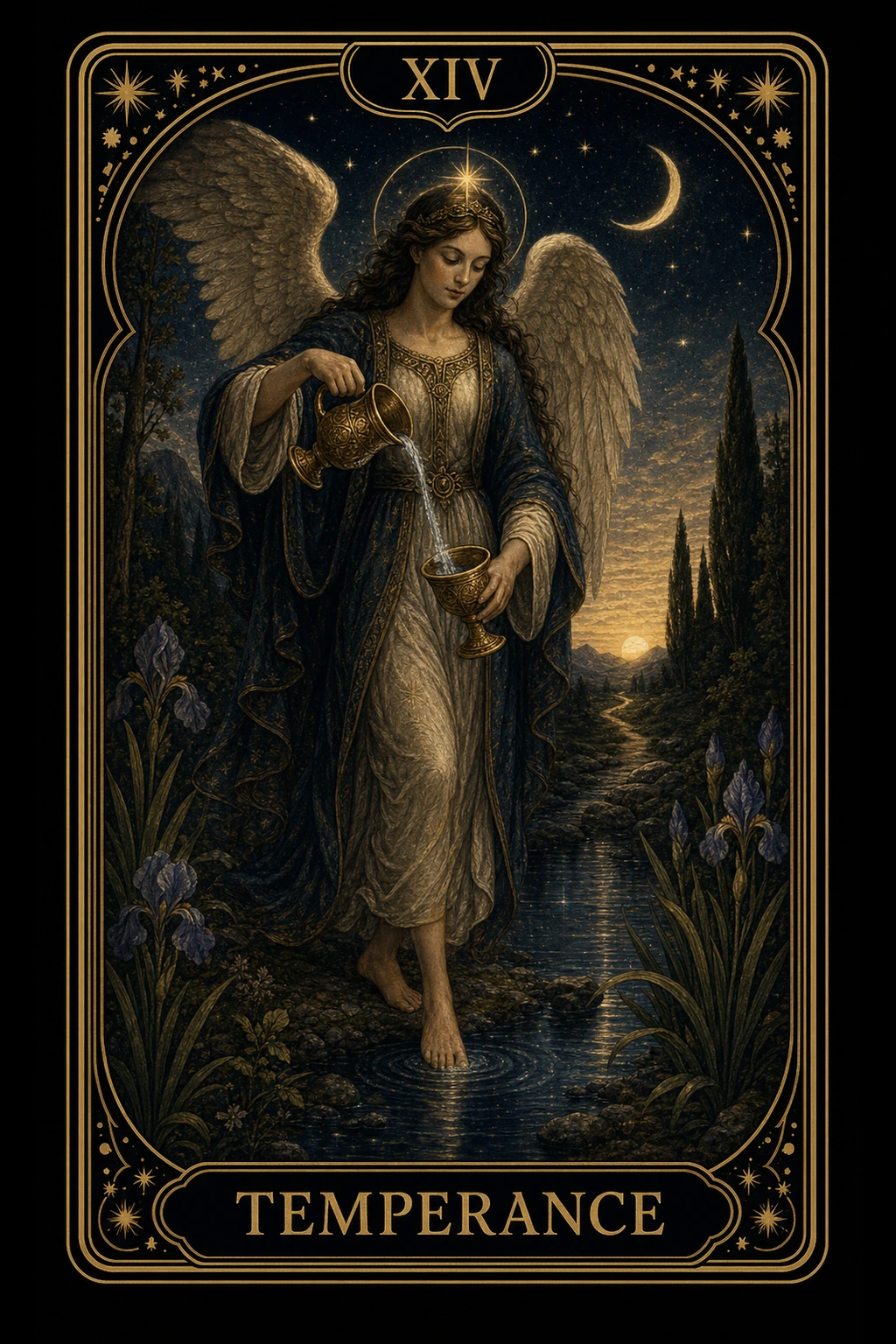 Temperance tarot card illustration