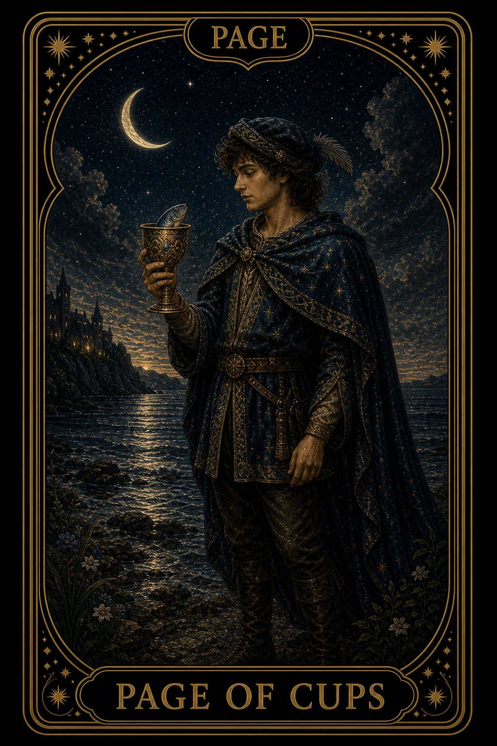 Page of Cups tarot card illustration