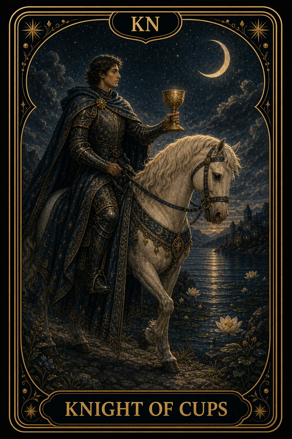 Knight of Cups tarot card illustration