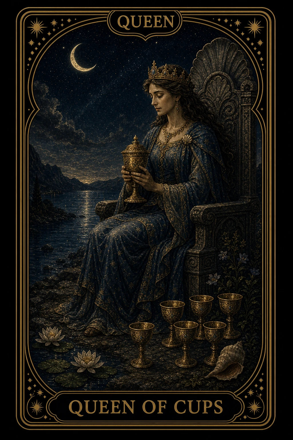 Queen of Cups tarot card illustration