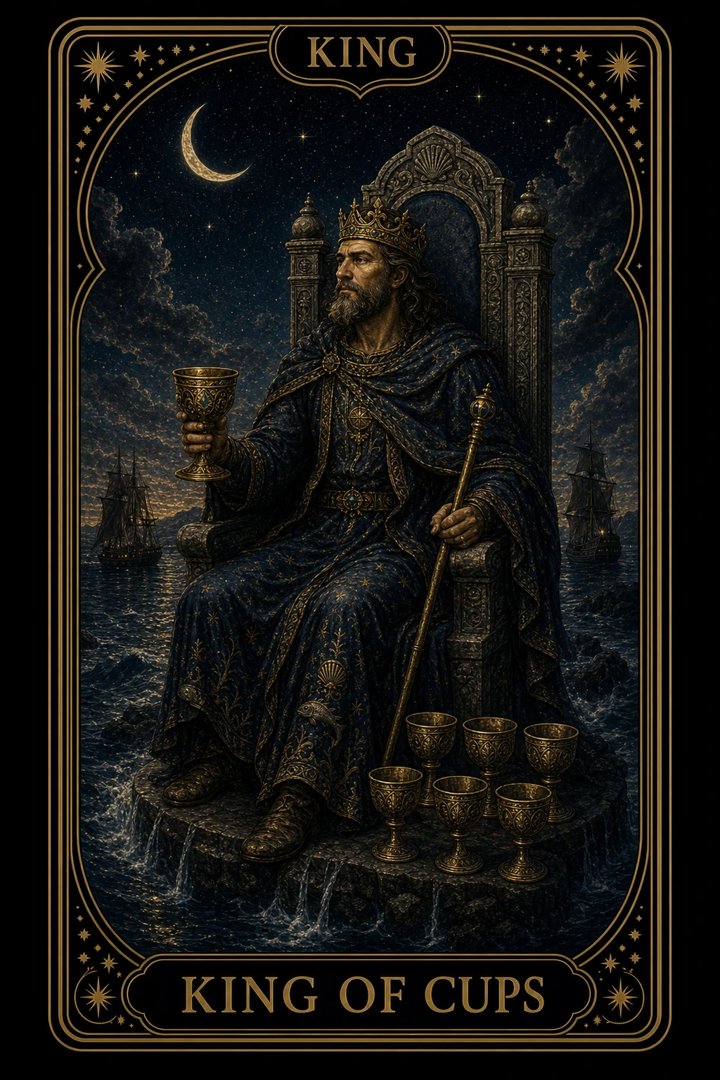 King of Cups tarot card illustration