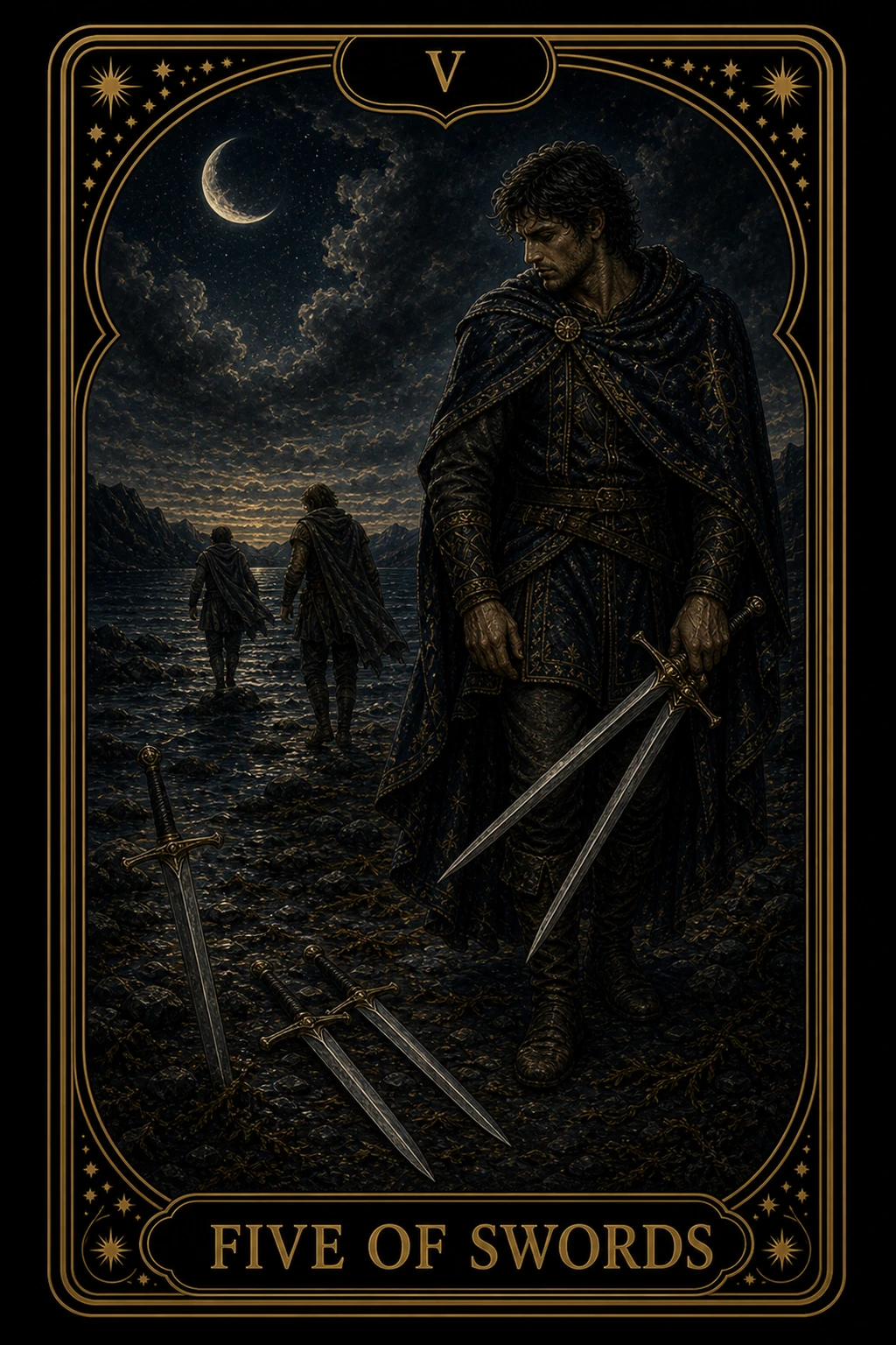 Five of Swords tarot card illustration